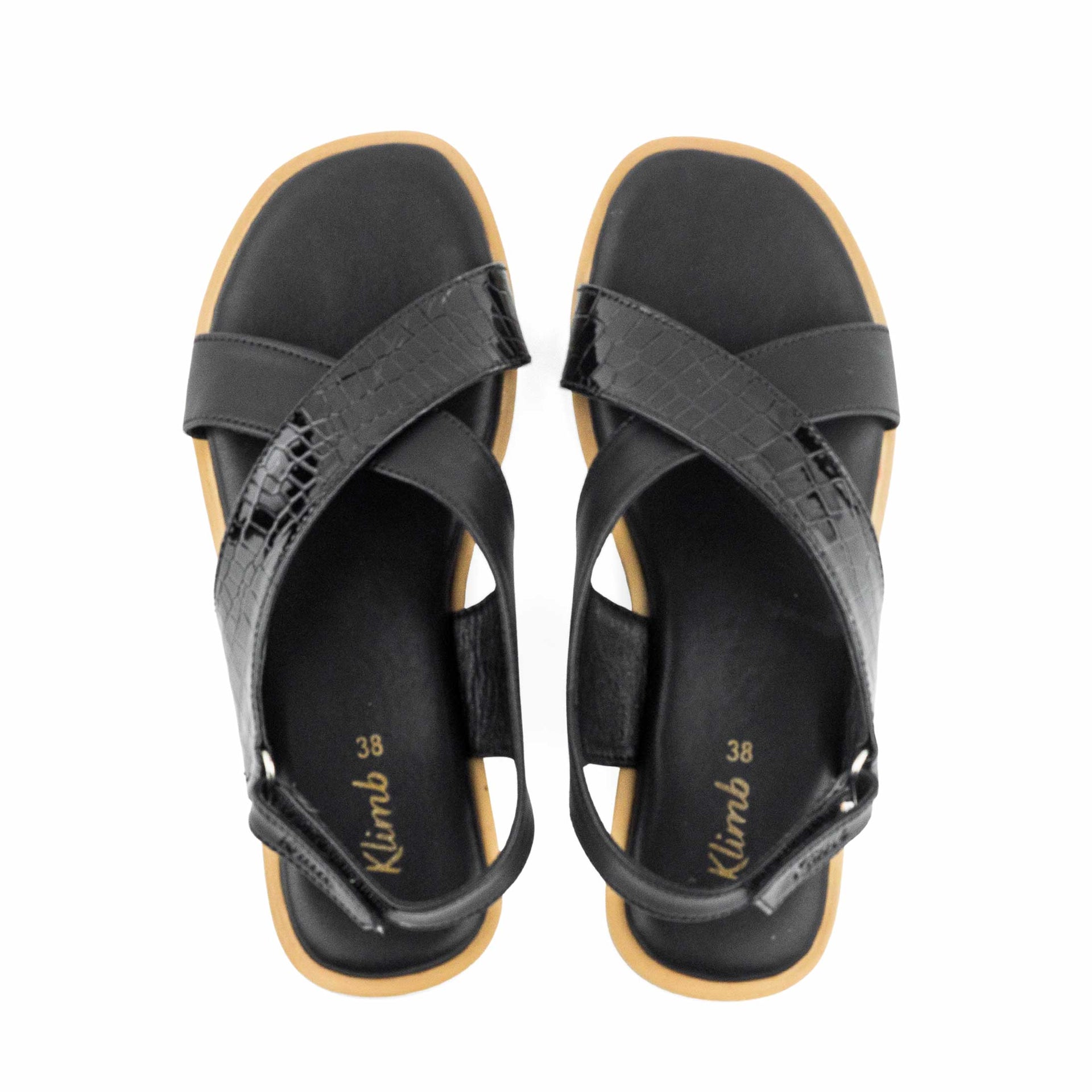 Viva Ladies Flat Sandal- Black