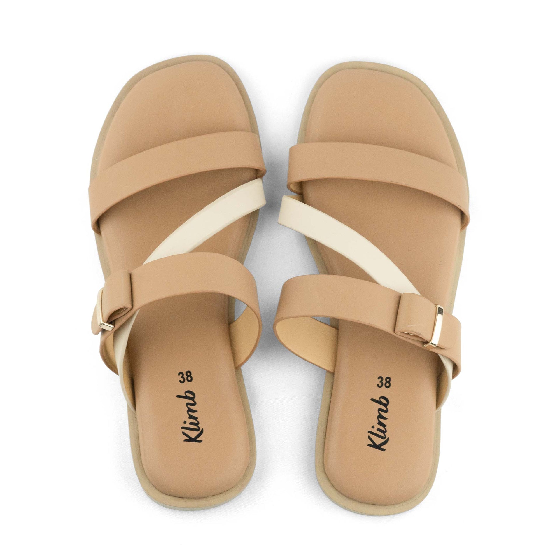 Velora Ladies Flat Sandal - Beige