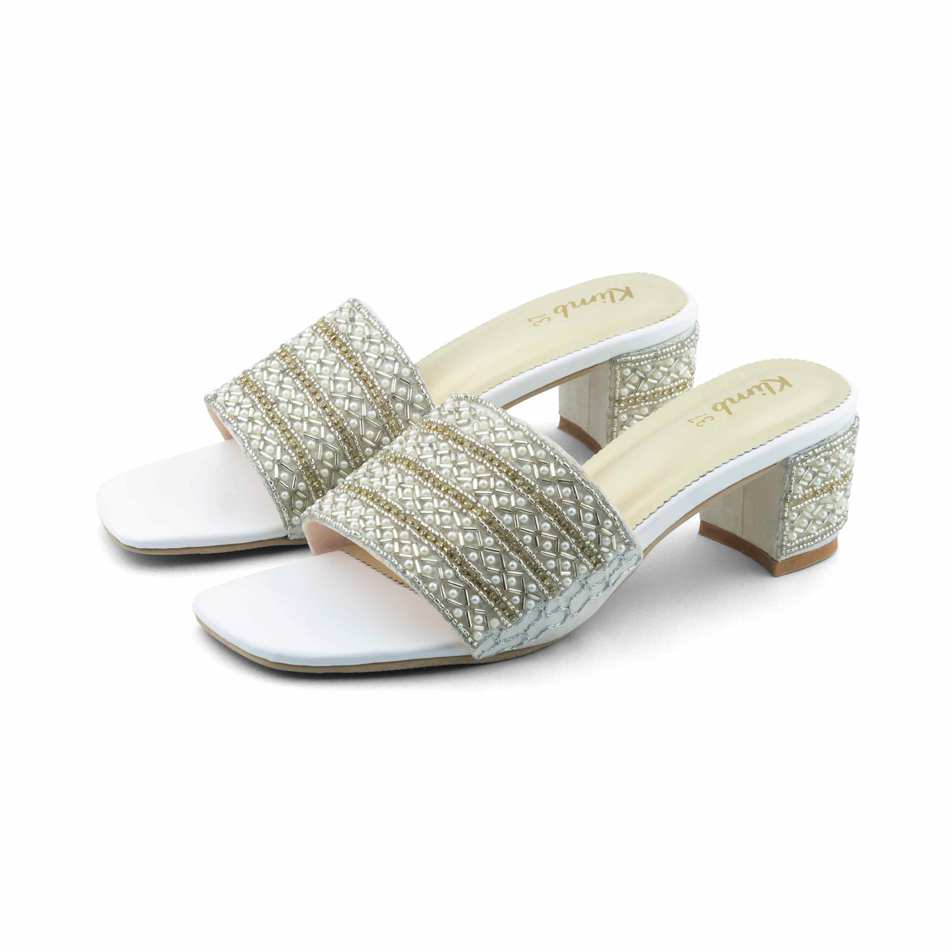 Novelty Ladies Block Heel - Cream