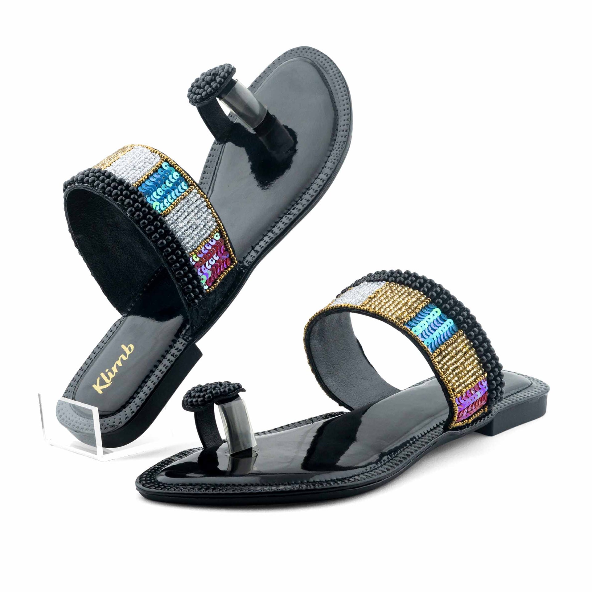 Ellen Ladies Flat Sandal - Black