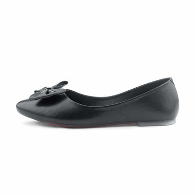 Onyx  Pumpy Flat Shoe- Black