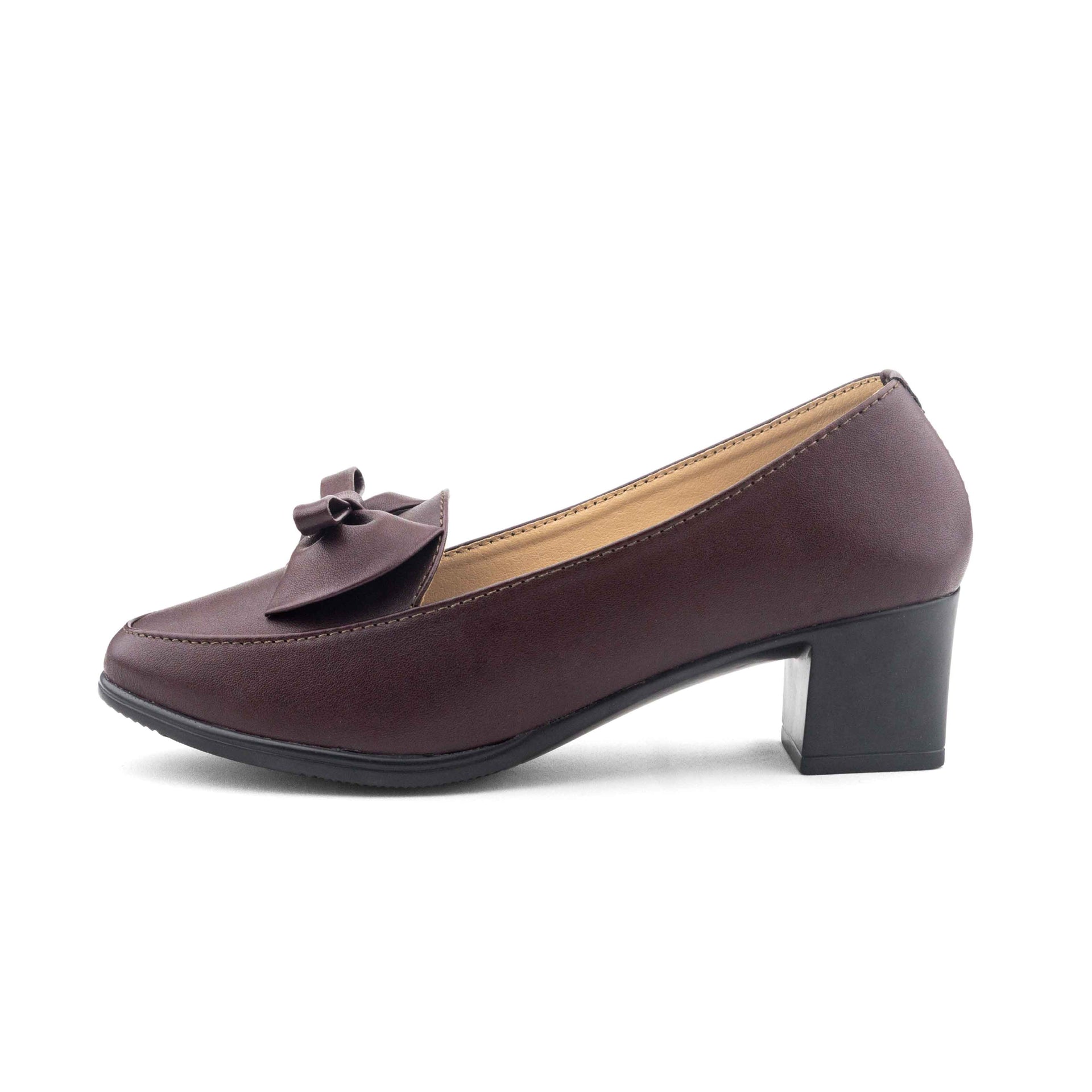 Hissers Pumpy Mid Heel- Chocolate