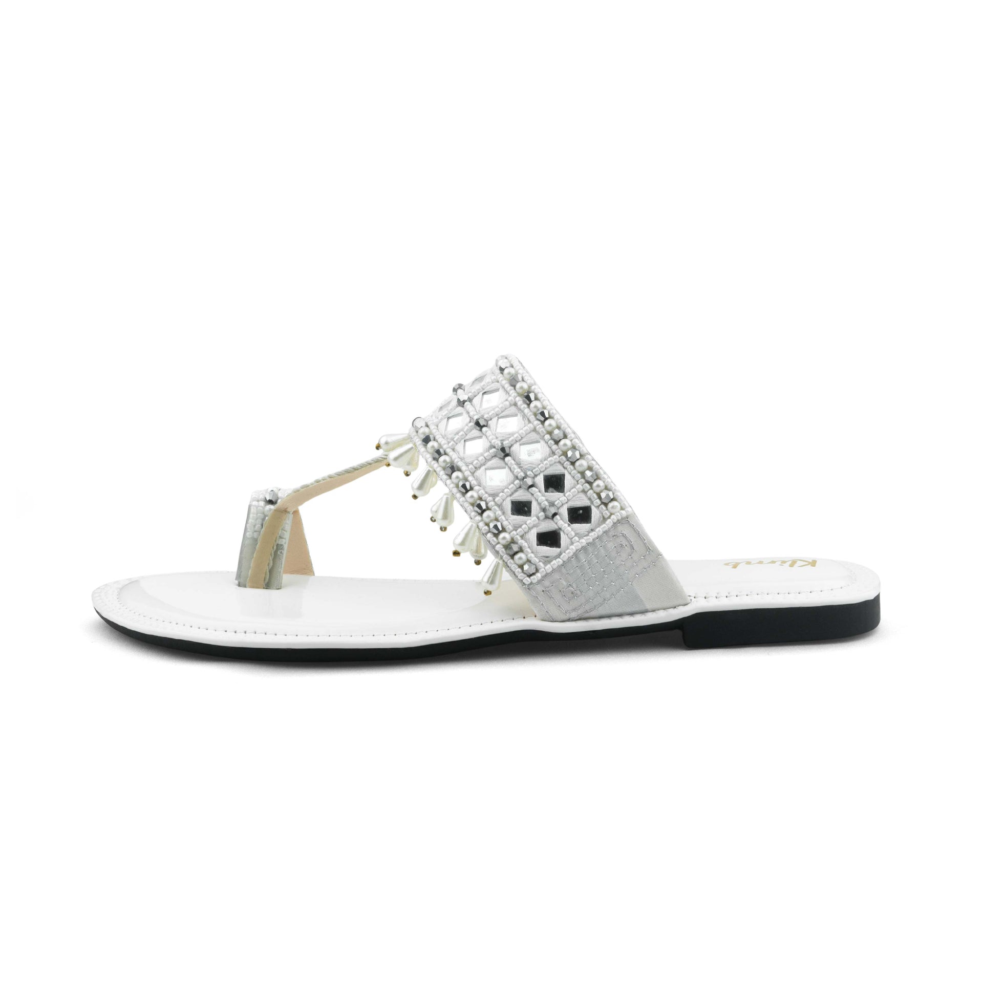 Nora Ladies Flat Sandal - White