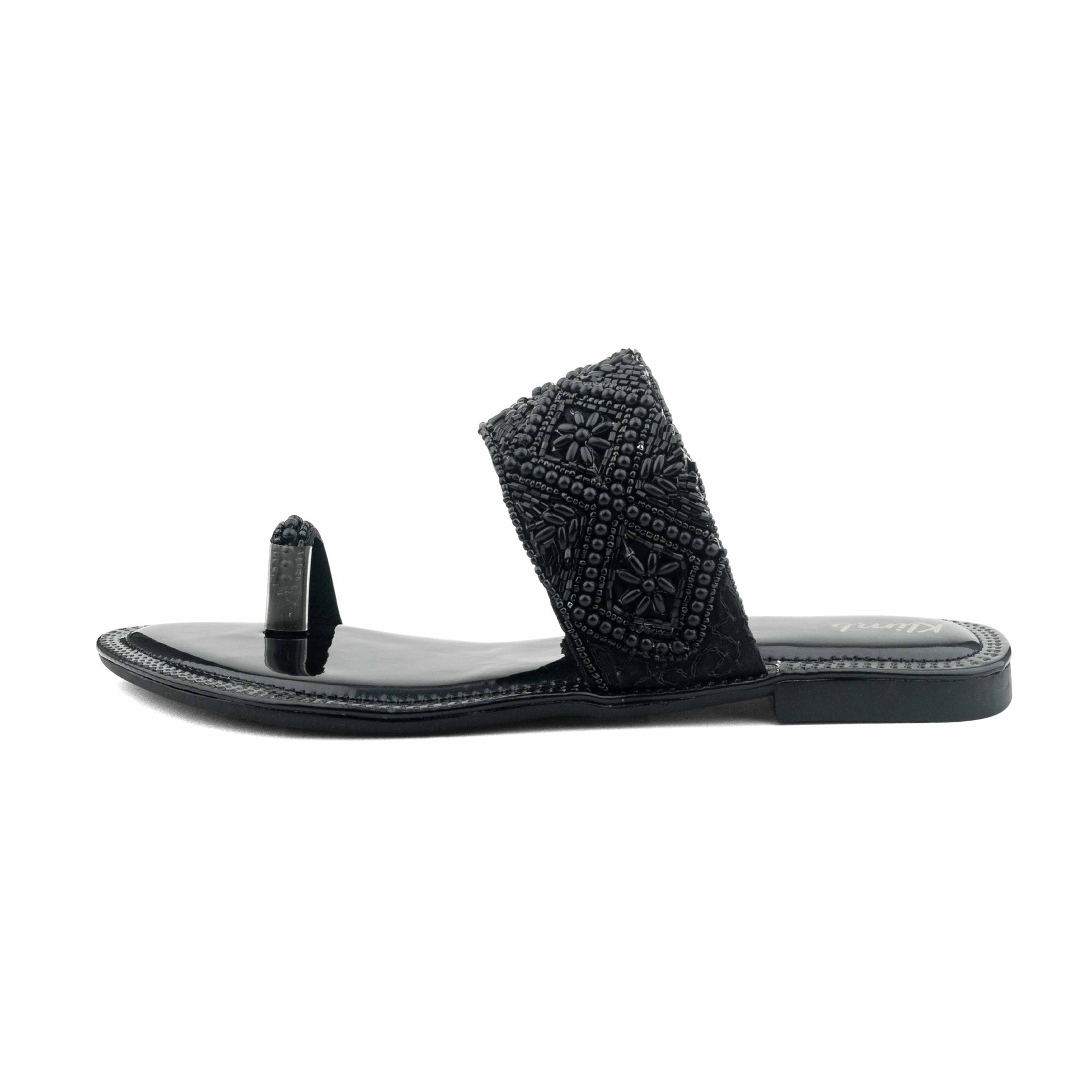 Zoe Ladies Flat Sandal - Black