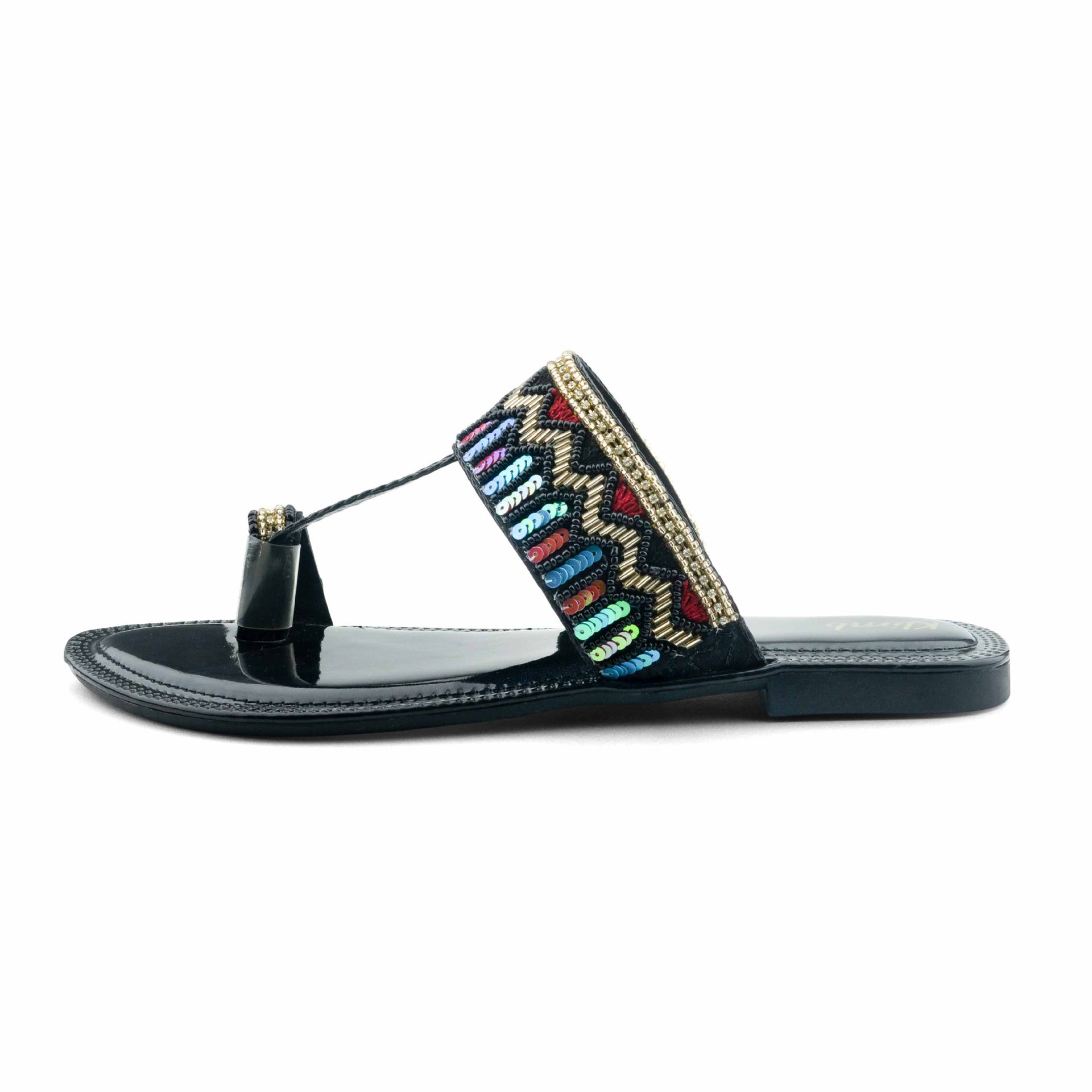 Katie Ladies Flat Sandal - Black