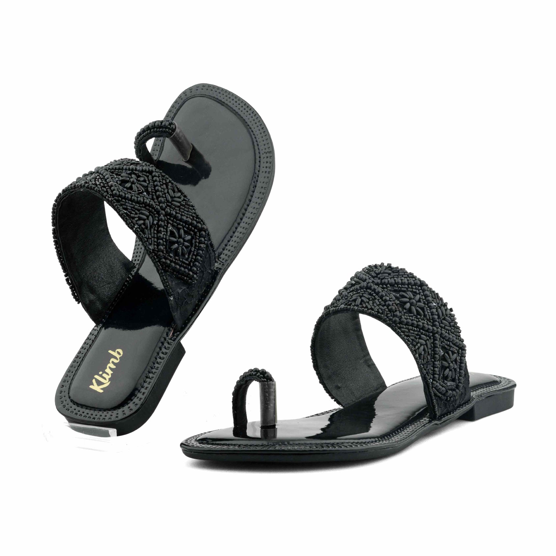 Zoe Ladies Flat Sandal - Black