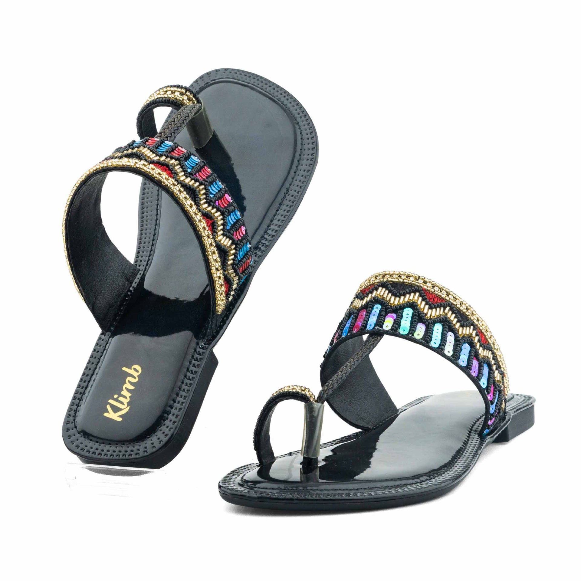 Katie Ladies Flat Sandal - Black