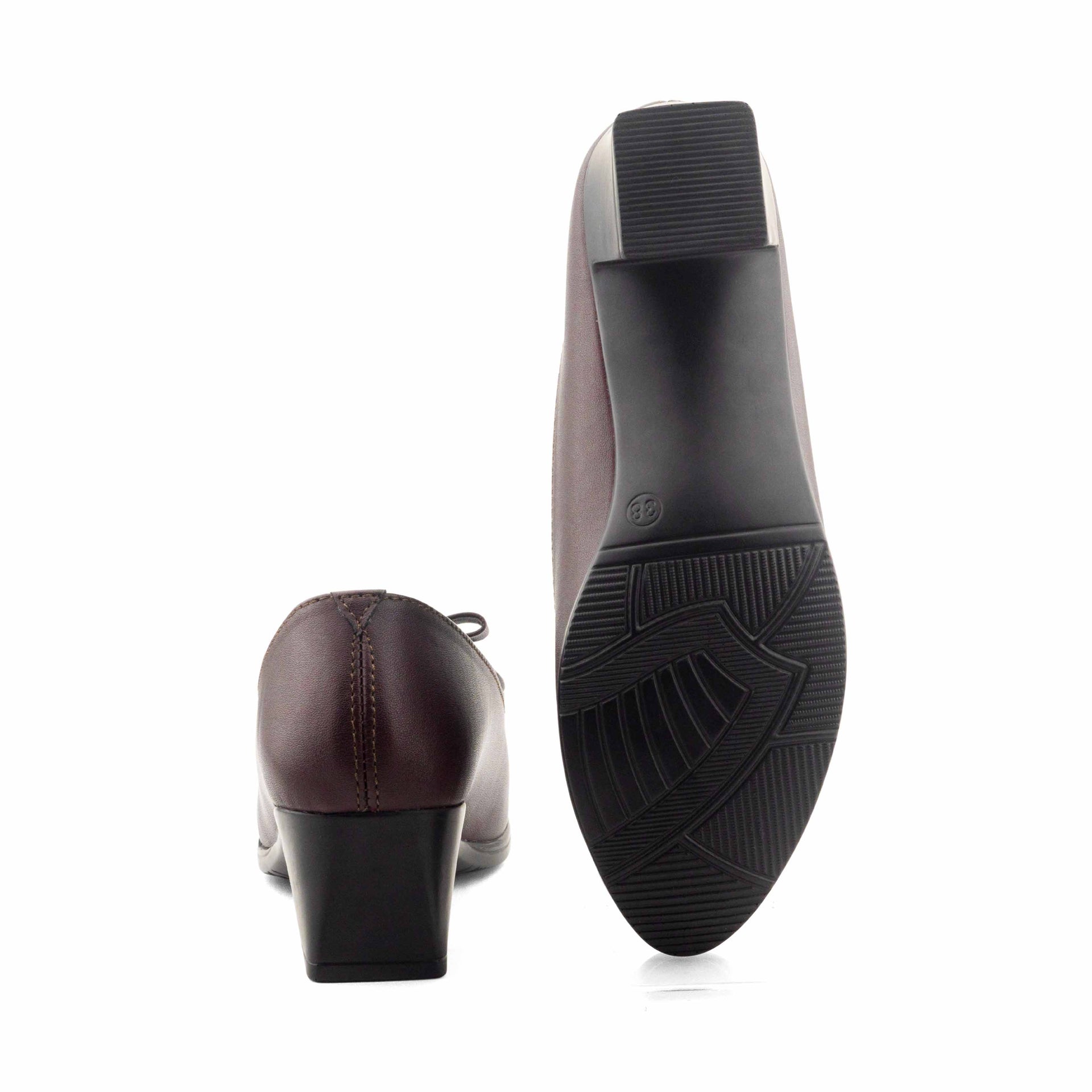 Hissers Pumpy Mid Heel- Chocolate