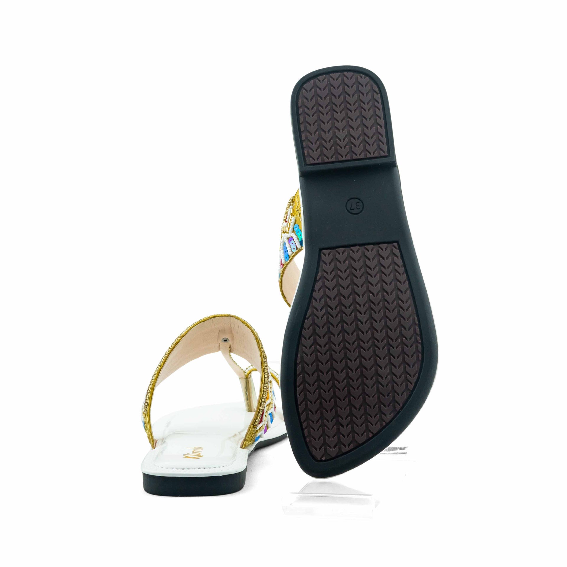 Katie Ladies Flat Sandal - Beige