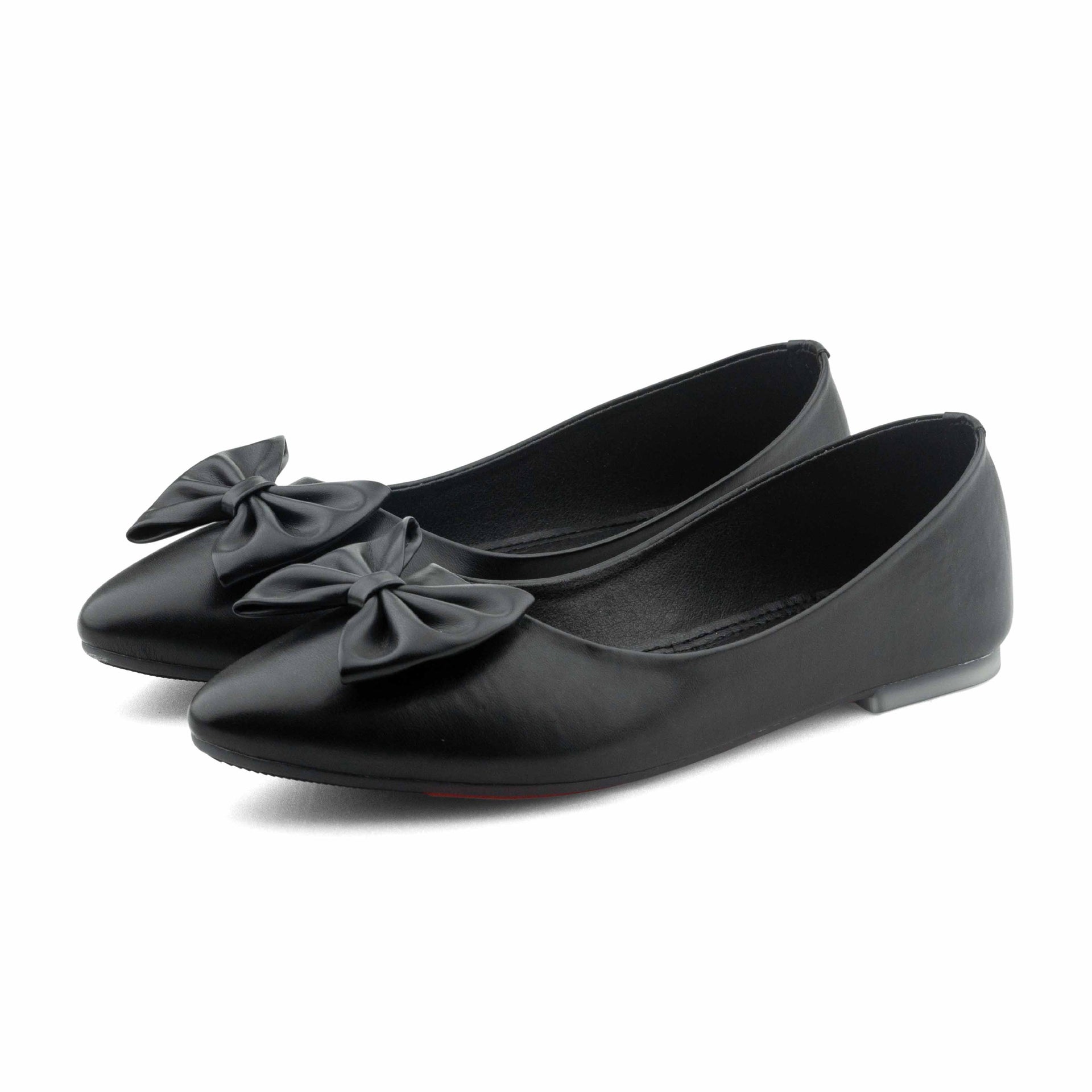 Onyx  Pumpy Flat Shoe- Black