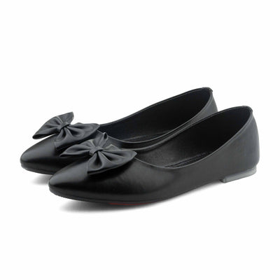 Onyx  Pumpy Flat Shoe- Black