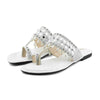 Nora Ladies Flat Sandal - White