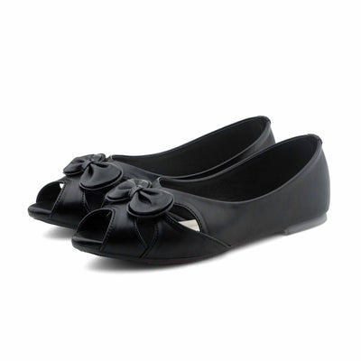 Fortis  Pumpy Flat Shoe- Black