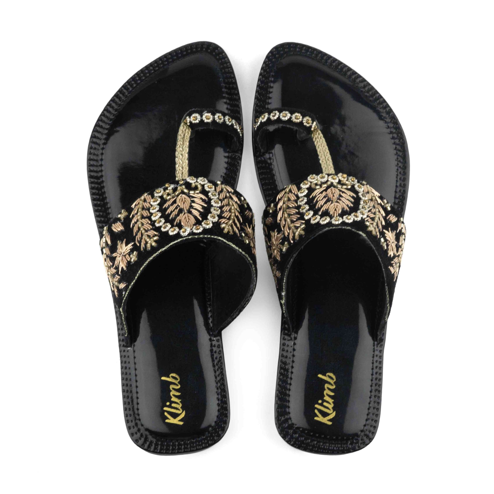 Wanda Ladies Flat Sandal- Black