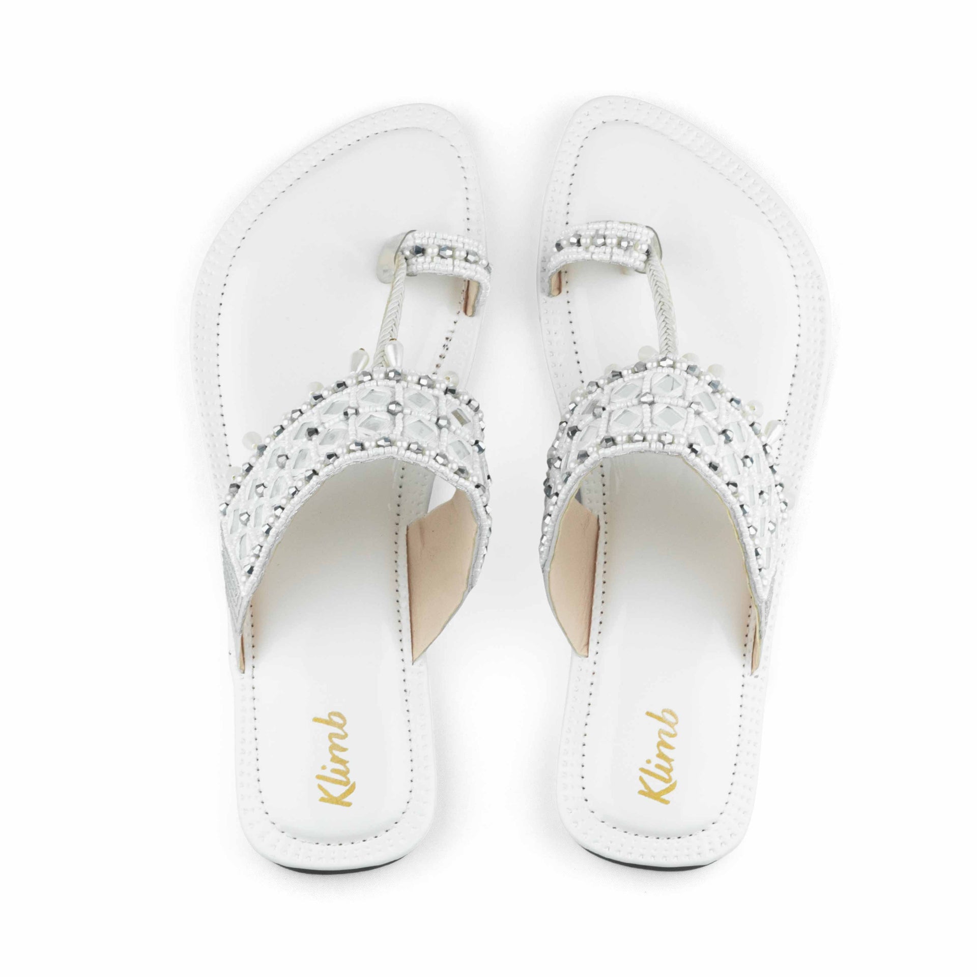 Nora Ladies Flat Sandal - White