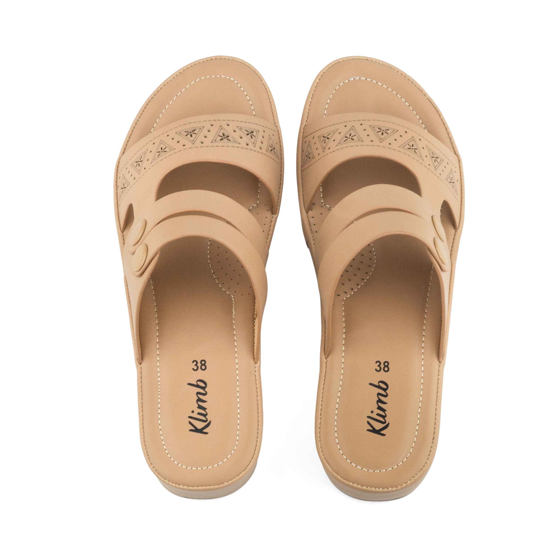 Nexa Ladies Mule Mid Heel- Beige