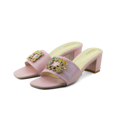 Cone Ladies Block Heel- Rose Gold