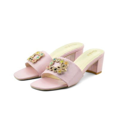 Cone Ladies Block Heel- Rose Gold