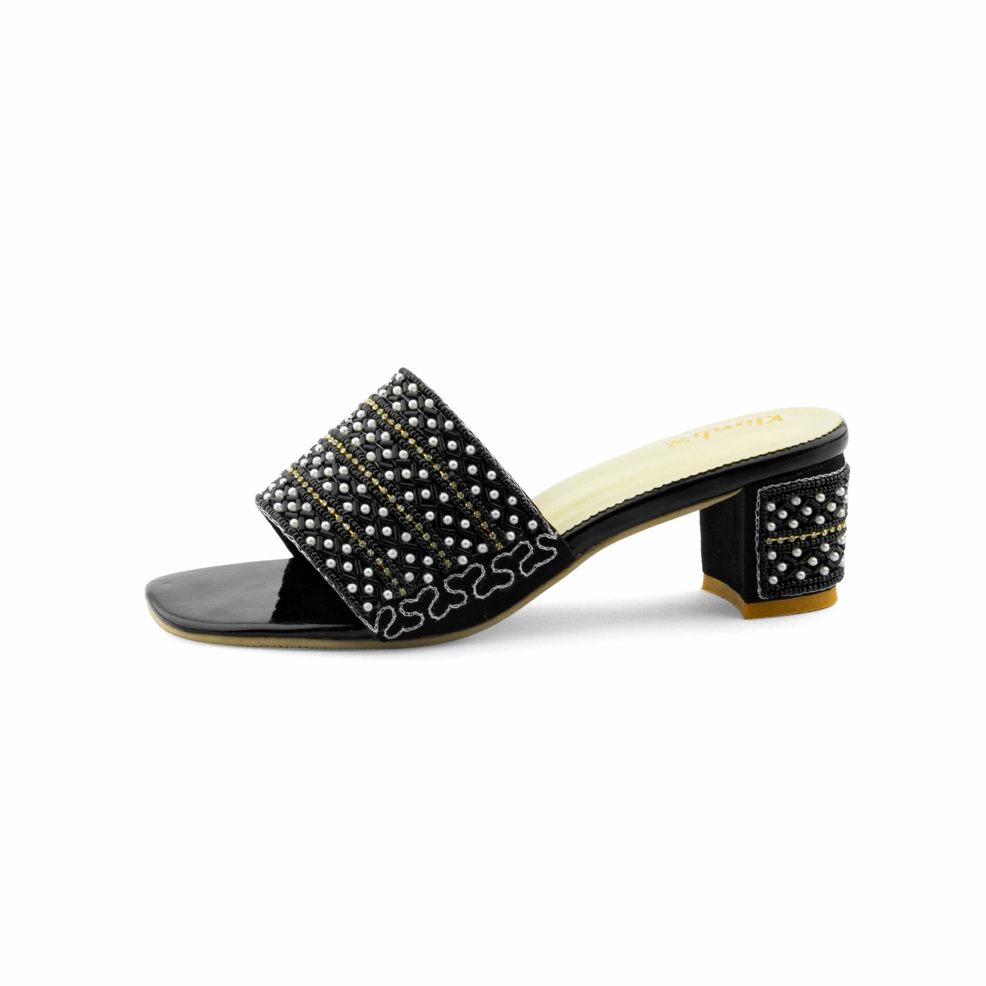 Novelty Ladies Block Heel - Black