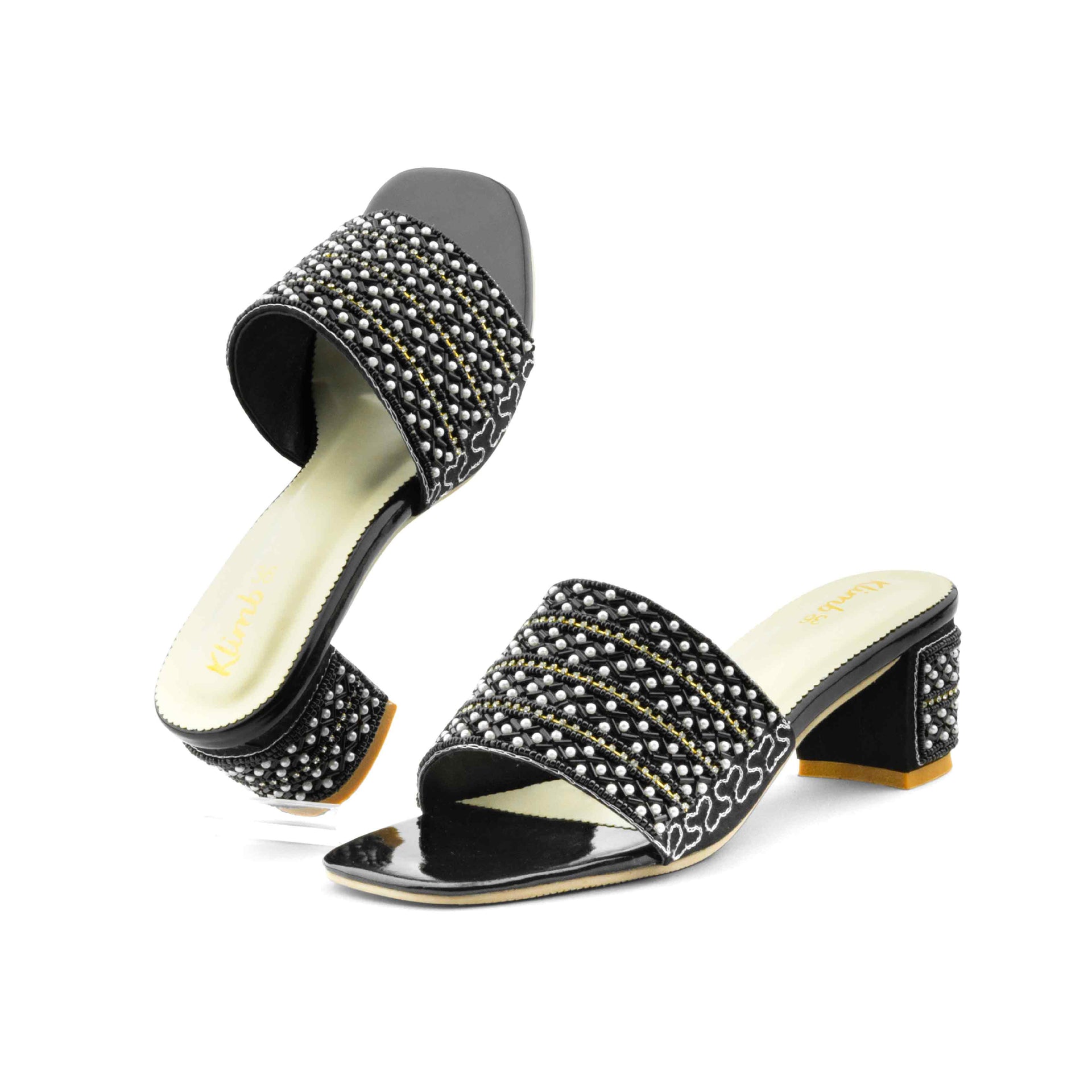 Novelty Ladies Block Heel - Black