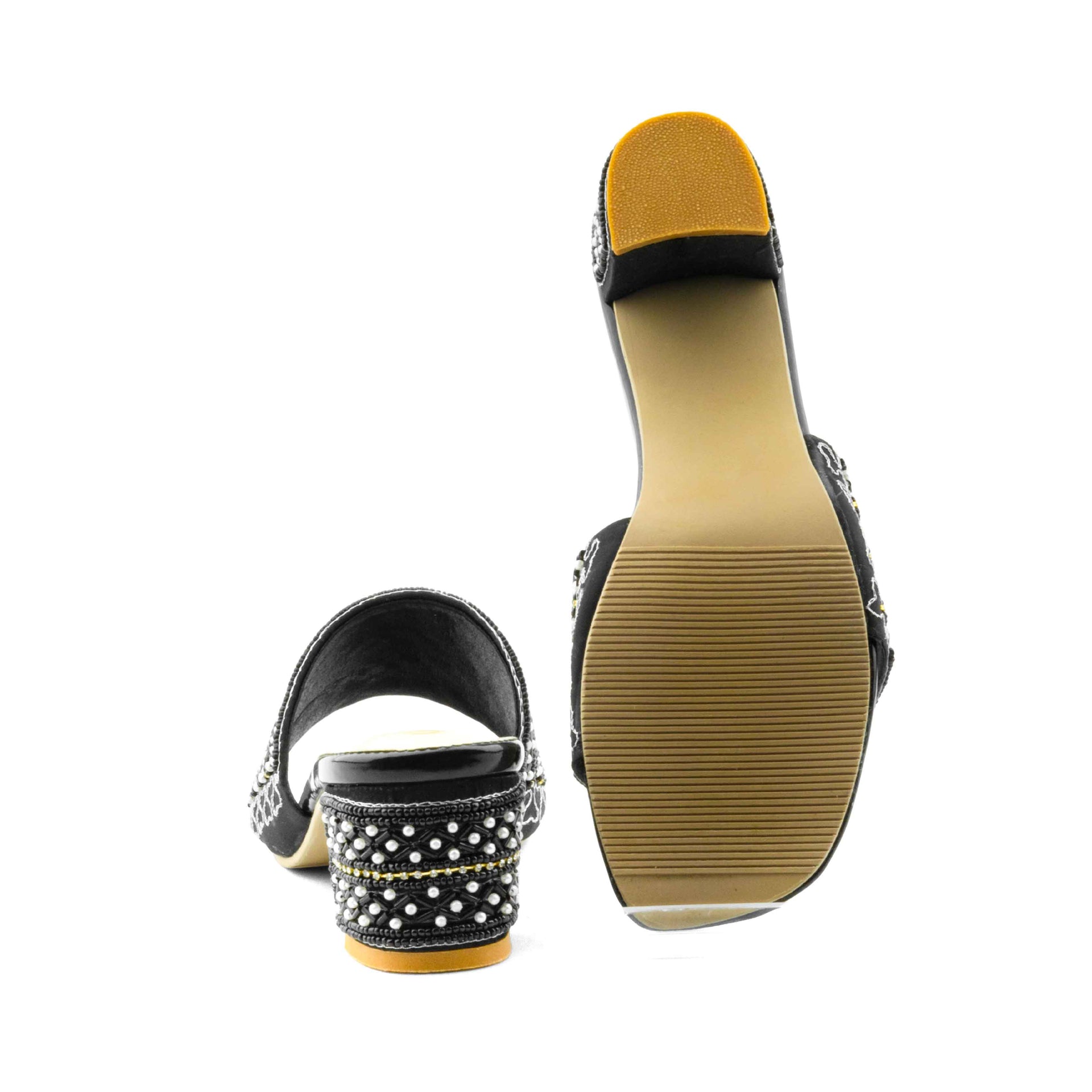 Novelty Ladies Block Heel - Black