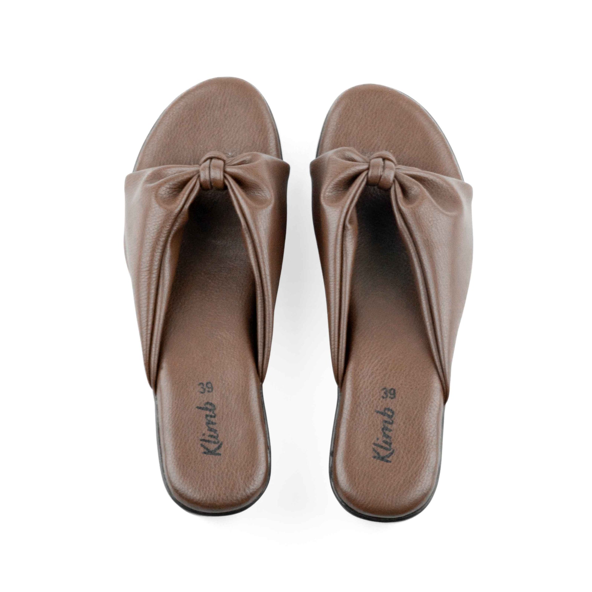 Rosie Ladies Mule Mid Heel- Chocolate