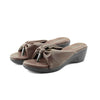Rosie Ladies Mule Mid Heel- Chocolate