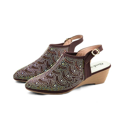 Tesa Pumpy Mid Heel- Chocolate