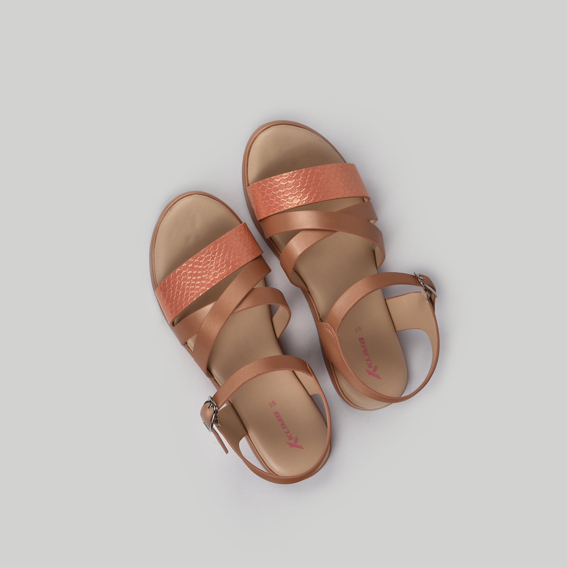 Bella Ladies Flat Belt Sandal - Simple Pink