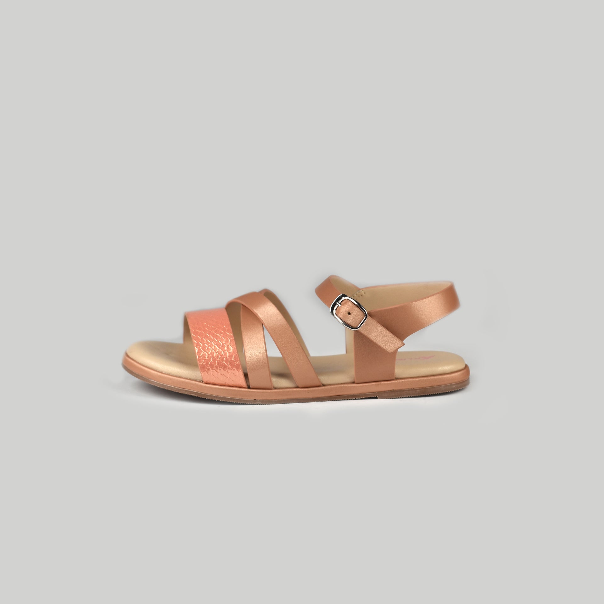 Bella Ladies Flat Belt Sandal - Simple Pink