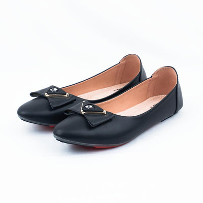 Edna Pumpy Flat Shoe - Black
