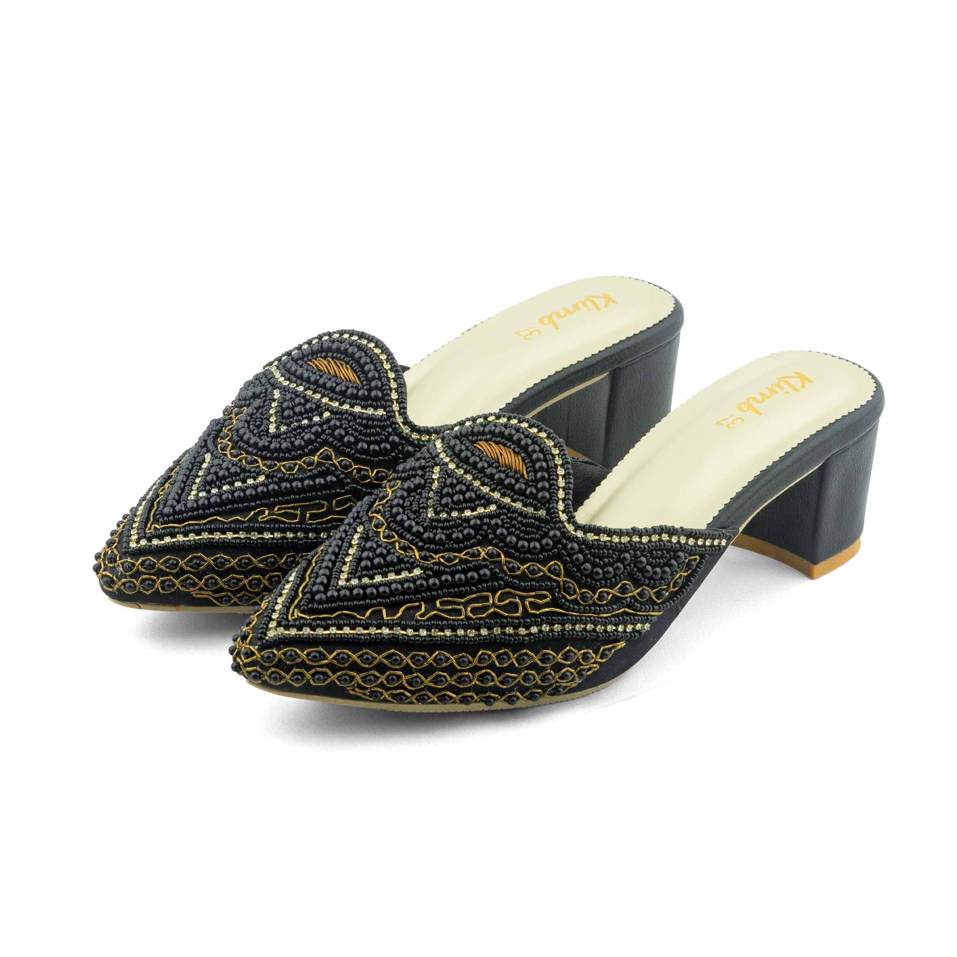 Vida Ladies Mule Block Heel- Black