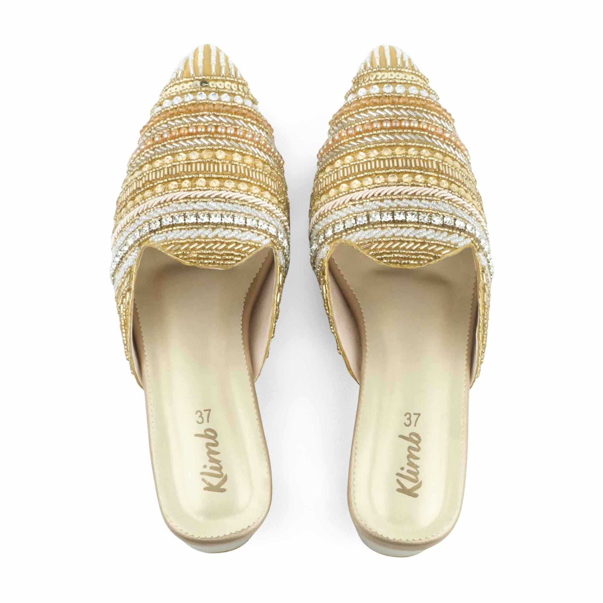 Mary Ladies Mule Block Heel-Golden