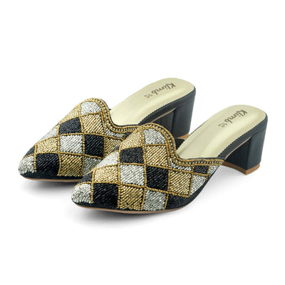 Tracy Ladies Mule Block Heel-Black